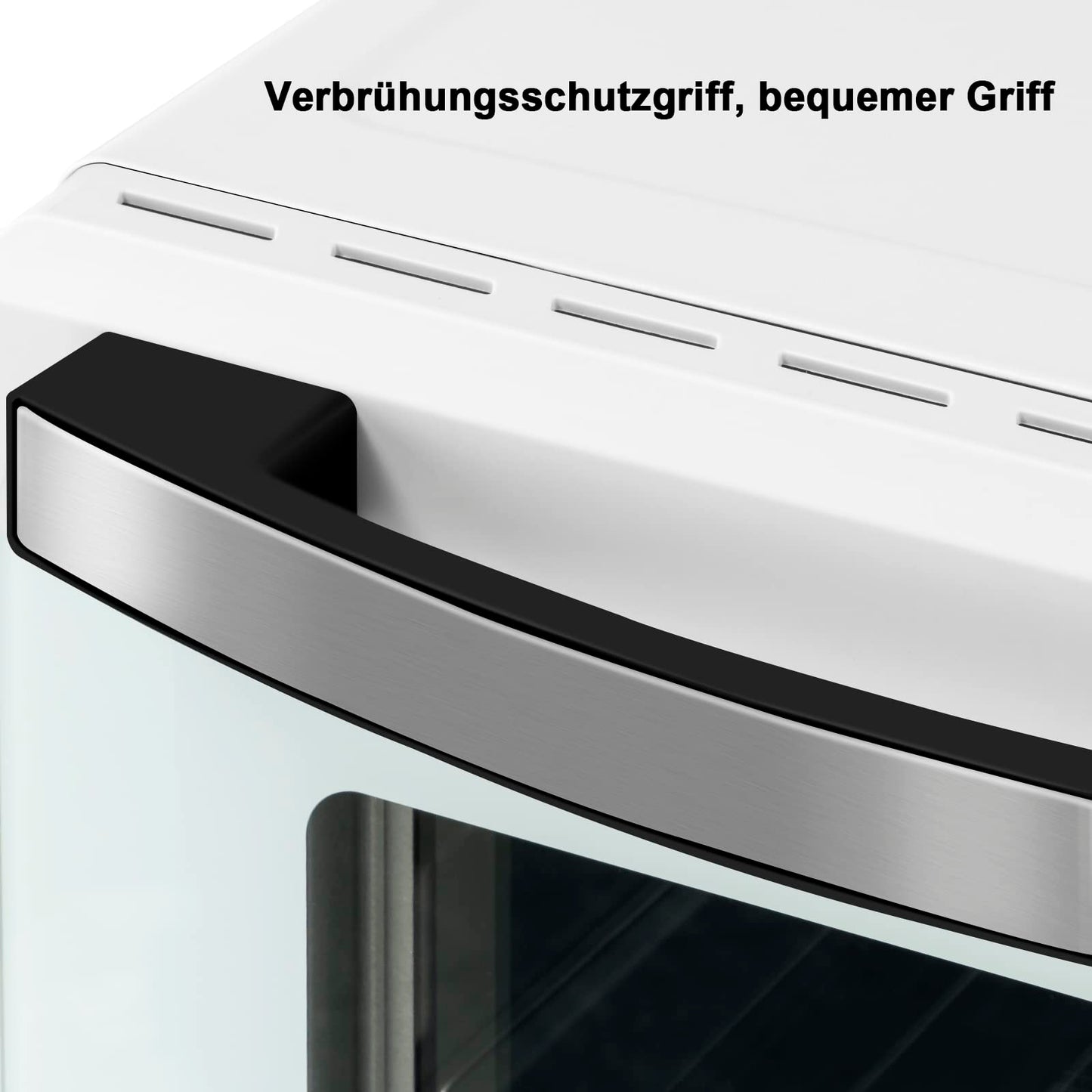 WOLTU Mini oven 21 L, electric mini oven, toaster oven, pizza oven, 1280 W, 100-230 °C, timer 60 min., top/bottom heat, double glazing, white