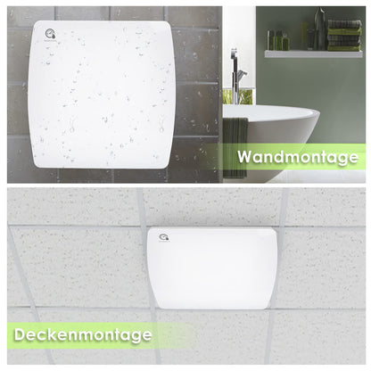 Jopassy bathroom vent fan 100mm with backdraft damper, moisture sensor, wall fan for kitchen, bathroom, attic, and basement, quiet operation, white.