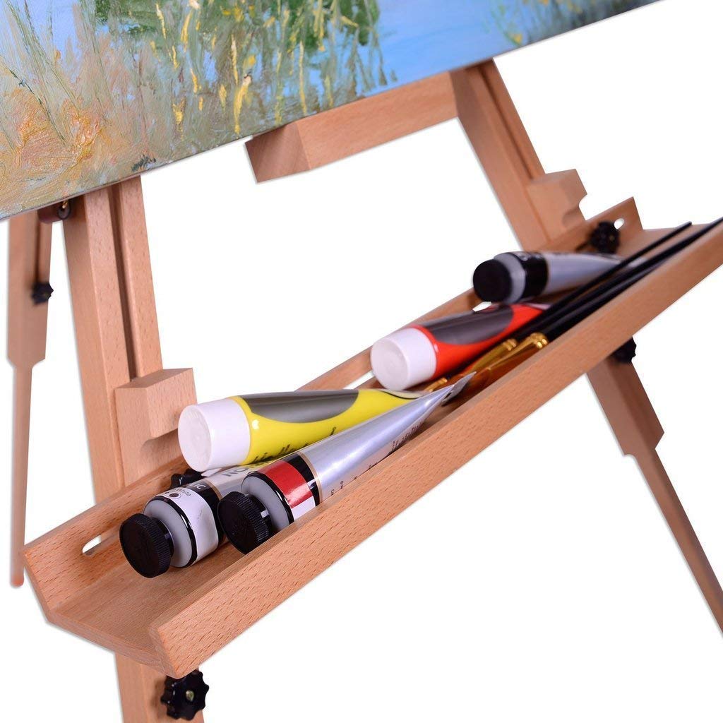Mont Marte Heavy Duty Tripod Easel, foldable, adjustable artist easel made of beech wood for painting, for canvases up to 120cm.