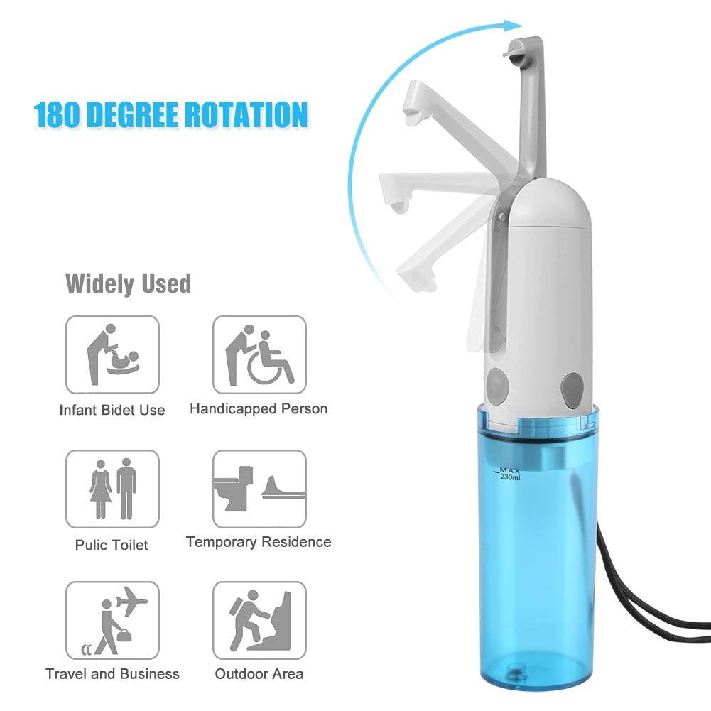 MAGT Electric Bidet Spray Device, USB Charger Toilet Bidets Portable Electric Travel Bidet Bathroom Handy Travel Bidet Kit (Blue)