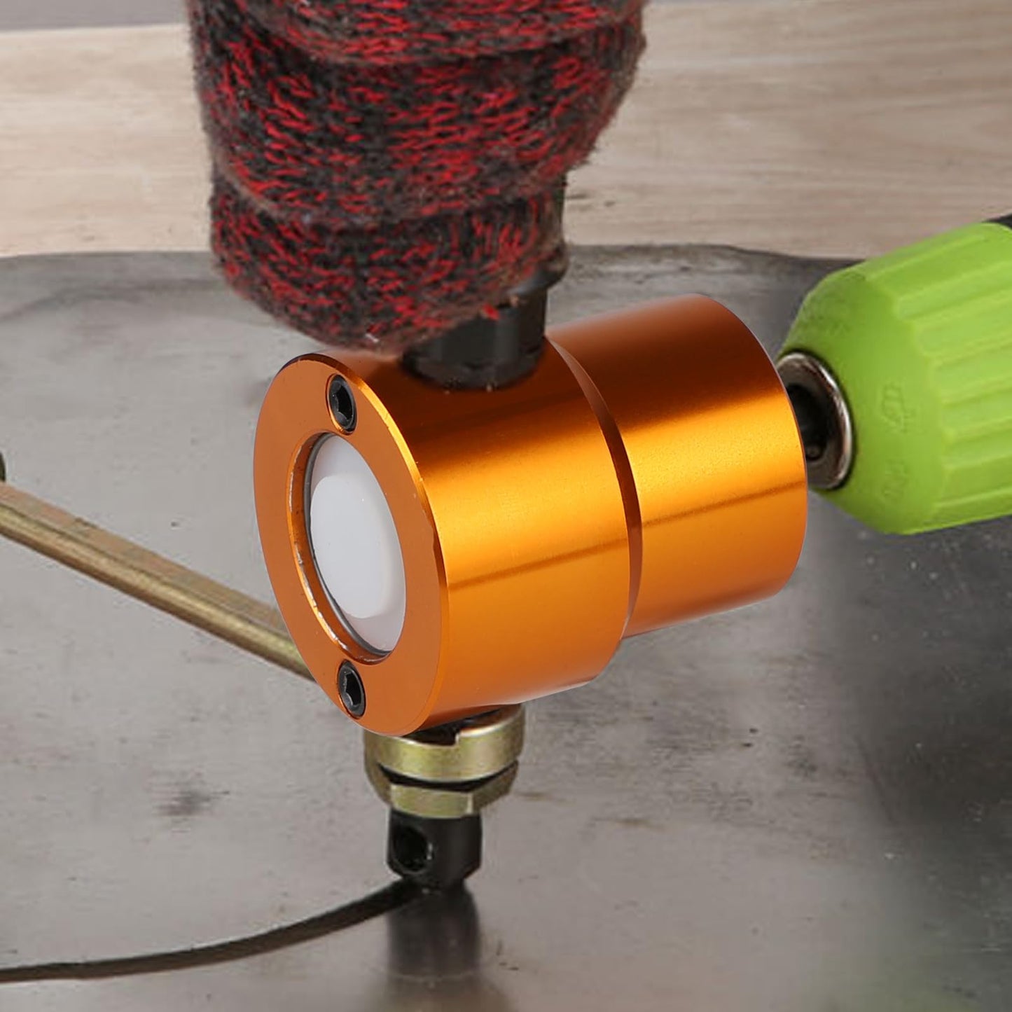 CPROSP Double Head Sheet Metal Nibbler, Metal Cutter for Cordless Drill, Metal Snip Adjustable, Nibbler Cutting Tool with Round Cut Attachment, Gold