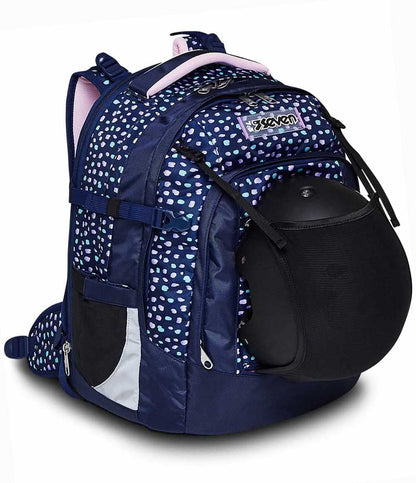 Seven school backpack: ergonomic & expandable, with multiple compartments, school bag for girls & boys; sustainable fabric, with height adjustment system, perfect for high school & school, UPDOWN TWICE CHARMING PATCH