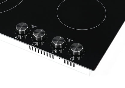 K&H Glass ceramic hob CK-7206K [4 ZONES] - 4 cooking zones with knob control - 4 zone hob Autark - 4 cooking zones - powerful connection - 59CM - 7200 Watt - 11 power levels