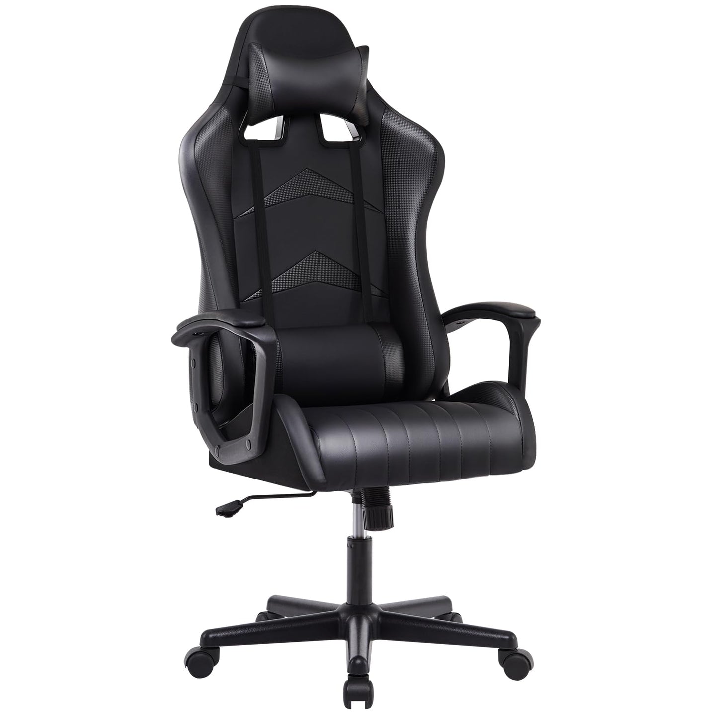 IntimaTe WM Heart Gaming Chair, Ergonomic Gamer Chair, Desk Chair with Adjustable Headrest and Lumbar Pillow, Computer Chair with High Backrest, 52 x 49 x 130cm (Black)