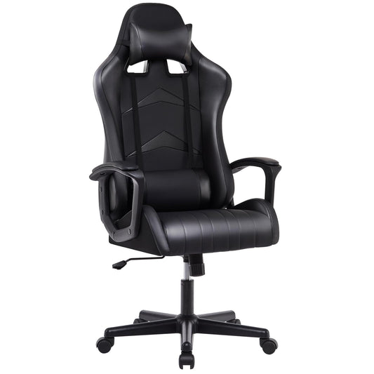 IntimaTe WM Heart Gaming Chair, Ergonomic Gamer Chair, Desk Chair with Adjustable Headrest and Lumbar Pillow, Computer Chair with High Backrest, 52 x 49 x 130cm (Black)