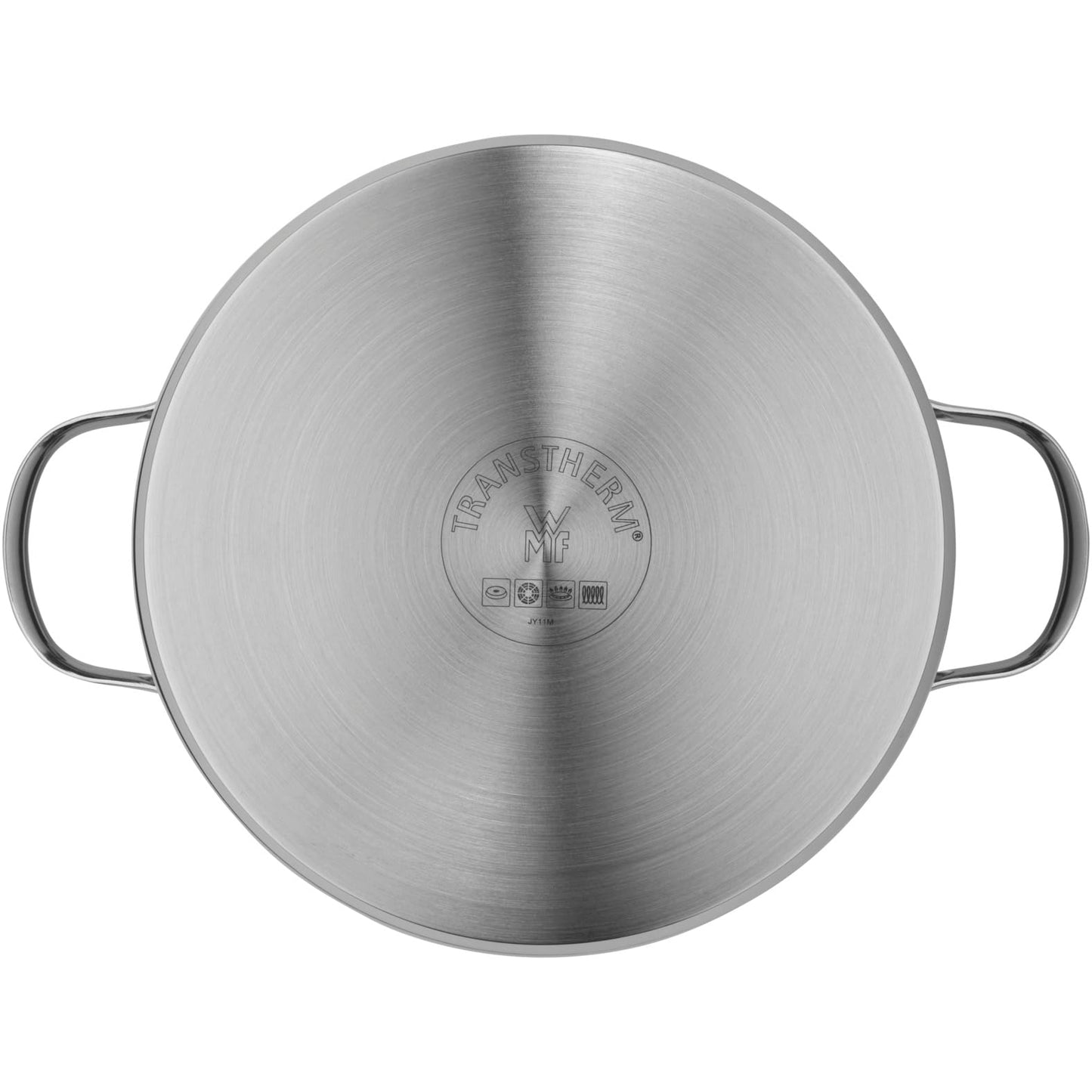 WMF Aparto pot large 24cm, with glass lid, pot for meat, suitable for induction, 5.7l, Cromargan stainless steel, high gloss polished, ovenproof, uncoated