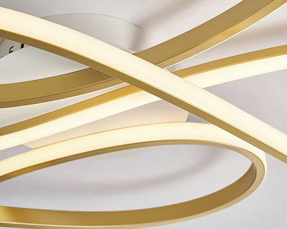 Bellastein LED Ceiling Light Dimmable Ceiling Lamp Modern Living Room Lamp Bedroom Lamp Ceiling with Remote Control Interior Design Ceiling Lighting for Living Room Kitchen Study Office (Gold, 100CM)