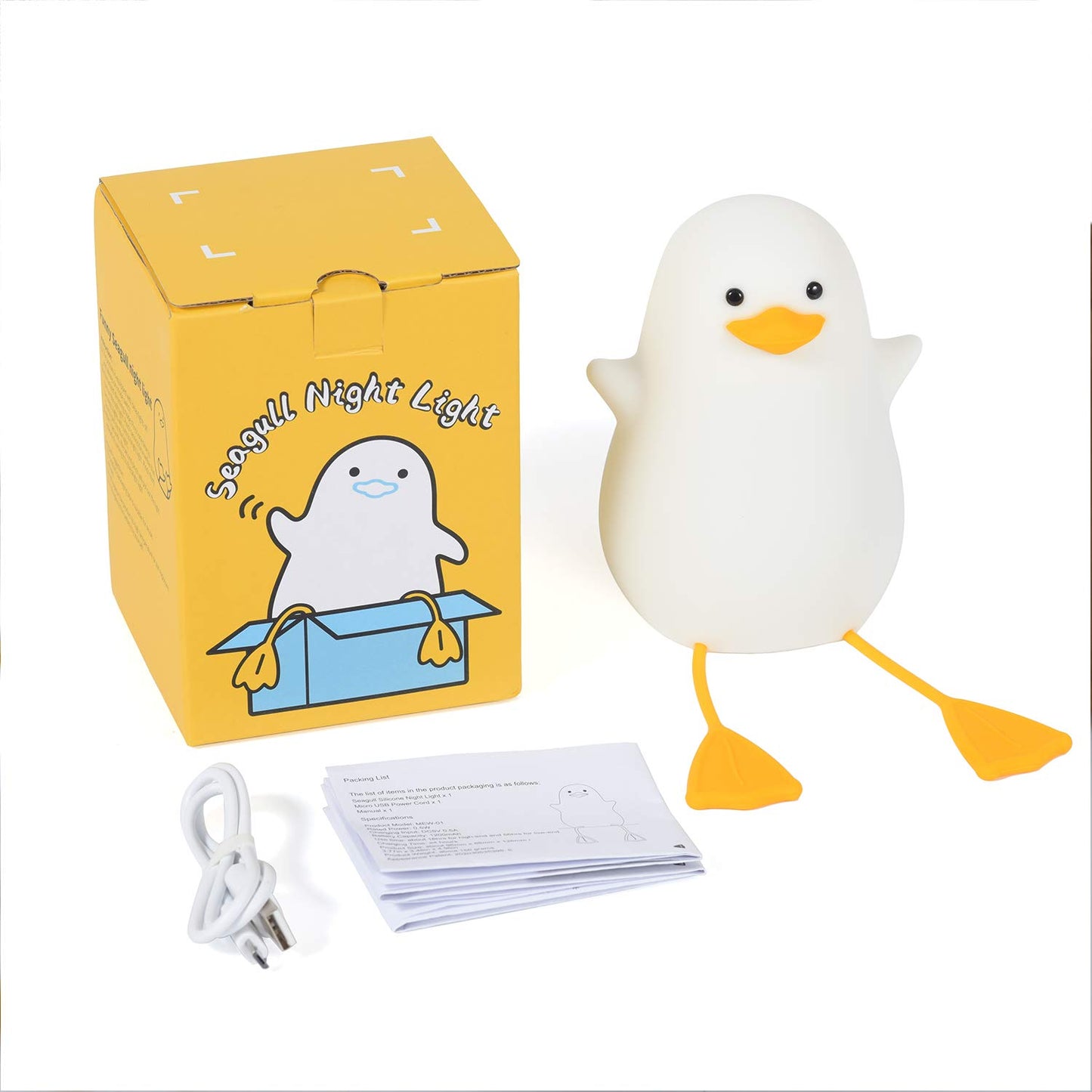 Lightzz night light for kids, cute duck bedside lamp made of silicone for children's room, ABS material, touch control, portable and rechargeable, dimmable, birthday-Christmas gifts for boys and girls.
