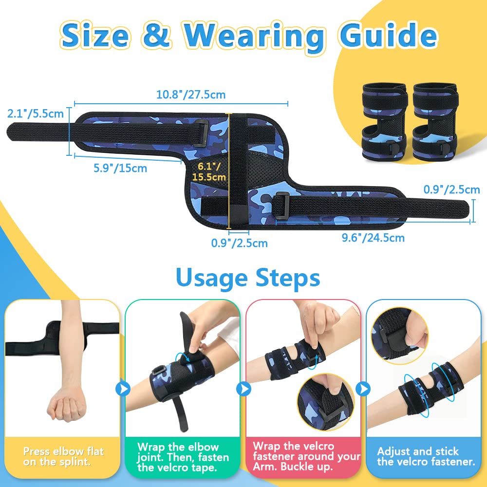 Mybow Thumb Sucking Stop for Kids Finger Nail Biting Prevention Hand Stop Sucking Guard for Toddlers Biting Treatment Kids Elbow Immobilizer Brace Thumb Sucker Stopper (2PCS)