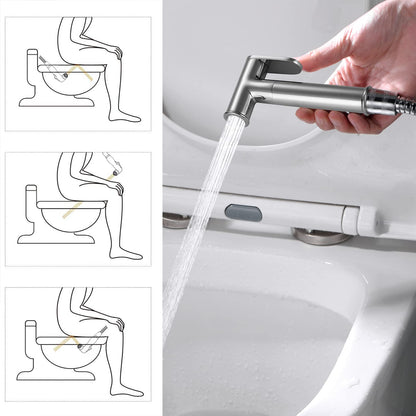 Ibergrif M22010 - Concealed WC-Bidet Hand Shower Set with shower and holder, hose, hot and cold water, chrome, silver