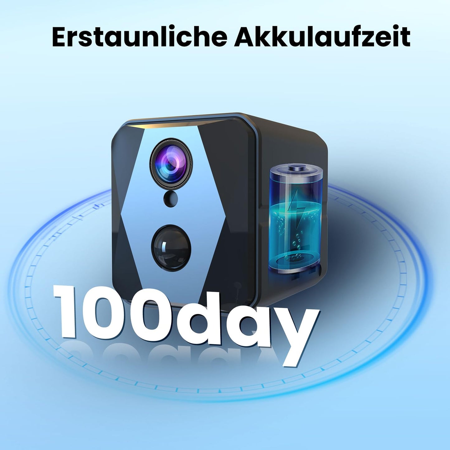 aidowocam Mini Camera, 4K Indoor Surveillance Camera, Indoor Camera Surveillance, WiFi Camera Live Streaming Mobile APP for Long Standby 2800mAh Battery Camera, Motion Detector/Night Vision/Cloud