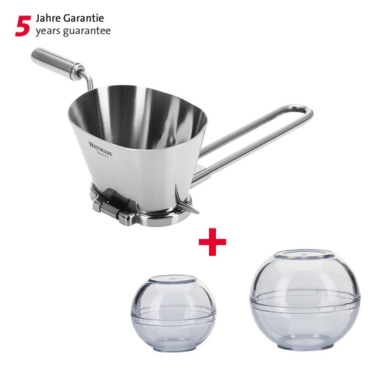 Westmark Herb Set, 3 pieces, 1 stainless steel herb mill + 2 fresh-keeping balls, ø 7cm + ø 9cm, stackable, BPA-free, stainless steel/SAN