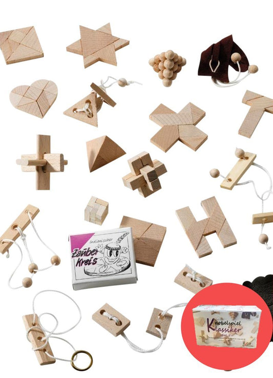 24 classic brain teasers/puzzle games as a gift or for an advent calendar (Set 5)
