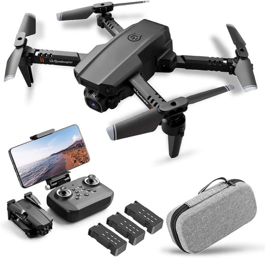 Goolsky drone with 4K camera, drone with dual camera, track flight, gravity sensor, gesture photo/video, altitude hold, headless mode, RC quadcopter for adults and children.