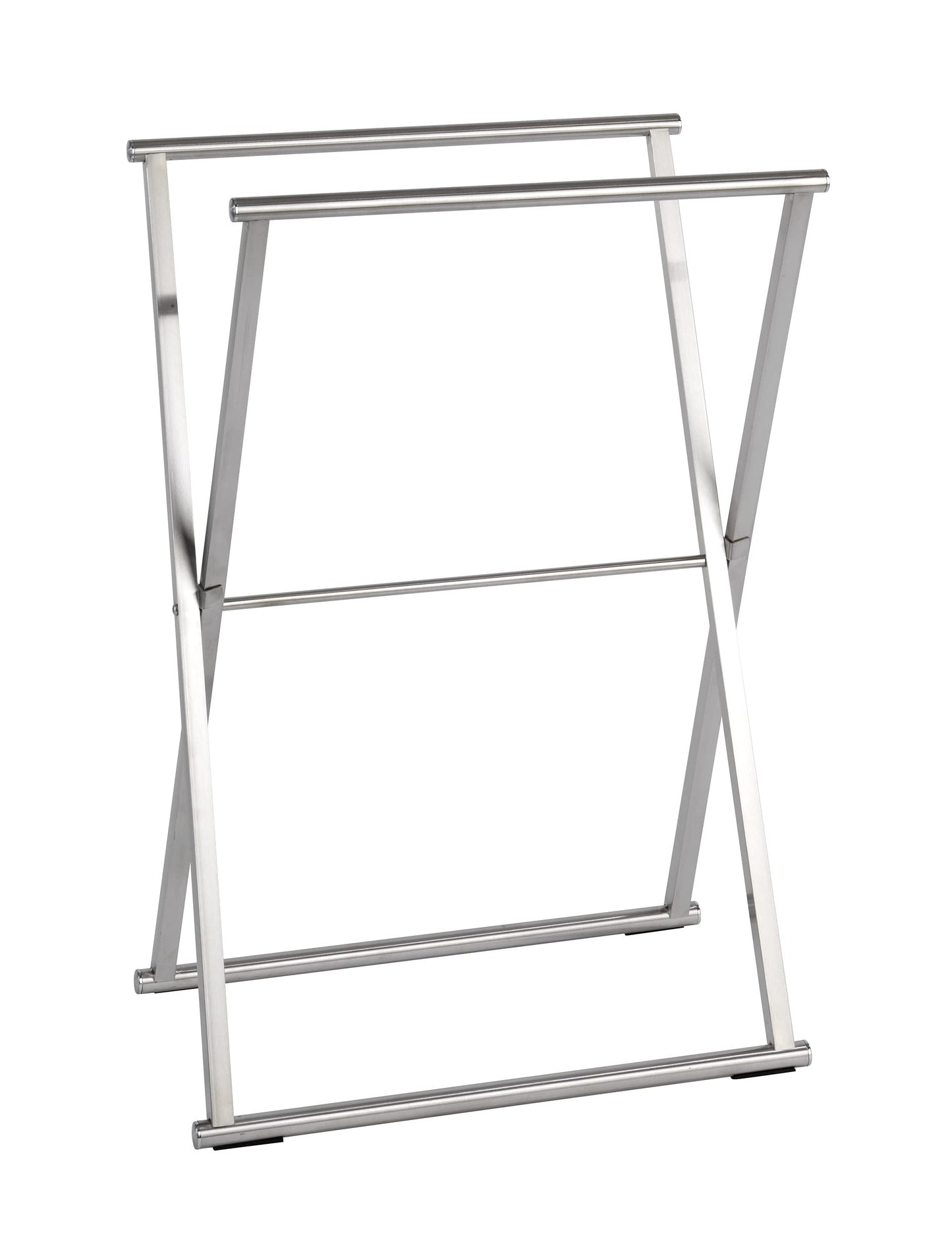WENKO towel stand Lava stainless steel - clothes rack, foldable, stainless steel rustproof, 53.5 x 80.5 x 35 cm, shiny, 80.5 x 35 x 53.5 cm.