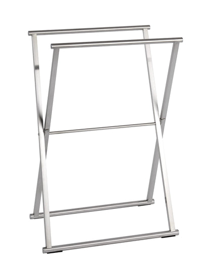 WENKO towel stand Lava stainless steel - clothes rack, foldable, stainless steel rustproof, 53.5 x 80.5 x 35 cm, shiny, 80.5 x 35 x 53.5 cm.