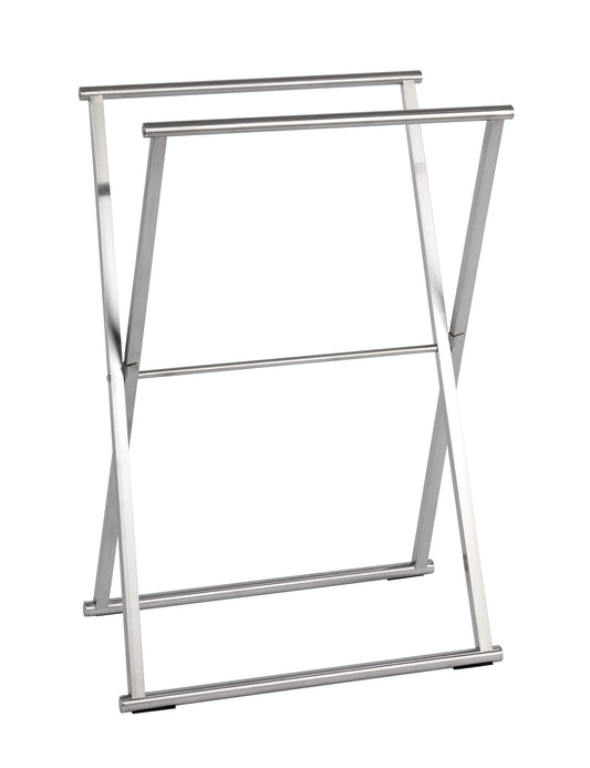 WENKO towel stand Lava stainless steel - clothes rack, foldable, stainless steel rustproof, 53.5 x 80.5 x 35 cm, shiny, 80.5 x 35 x 53.5 cm.