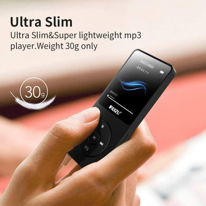 64GB MP3 player with Bluetooth 5.3, ultralight (30g), up to 80 hours of battery life, 1.8-inch screen, great for sports, kids, and adults, supports TF cards up to 128GB.