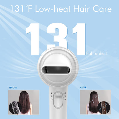 Lylux battery hair dryer cordless - wireless hair dryer with battery - cordless hairdryer with 110,000 RPM motor, low heat/cold air, 88W fast charge, with nozzle for camping.