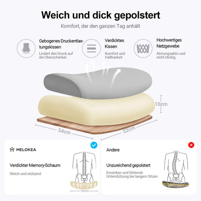 MELOKEA Office Chair Ergonomic, Desk Chair with Adjustable Headrest, Wide Seat Cushion, Lumbar Support, Office Chair 440 lbs, Mesh Chair, Home Office Chair, EN 1335 Computer Chair, Gray