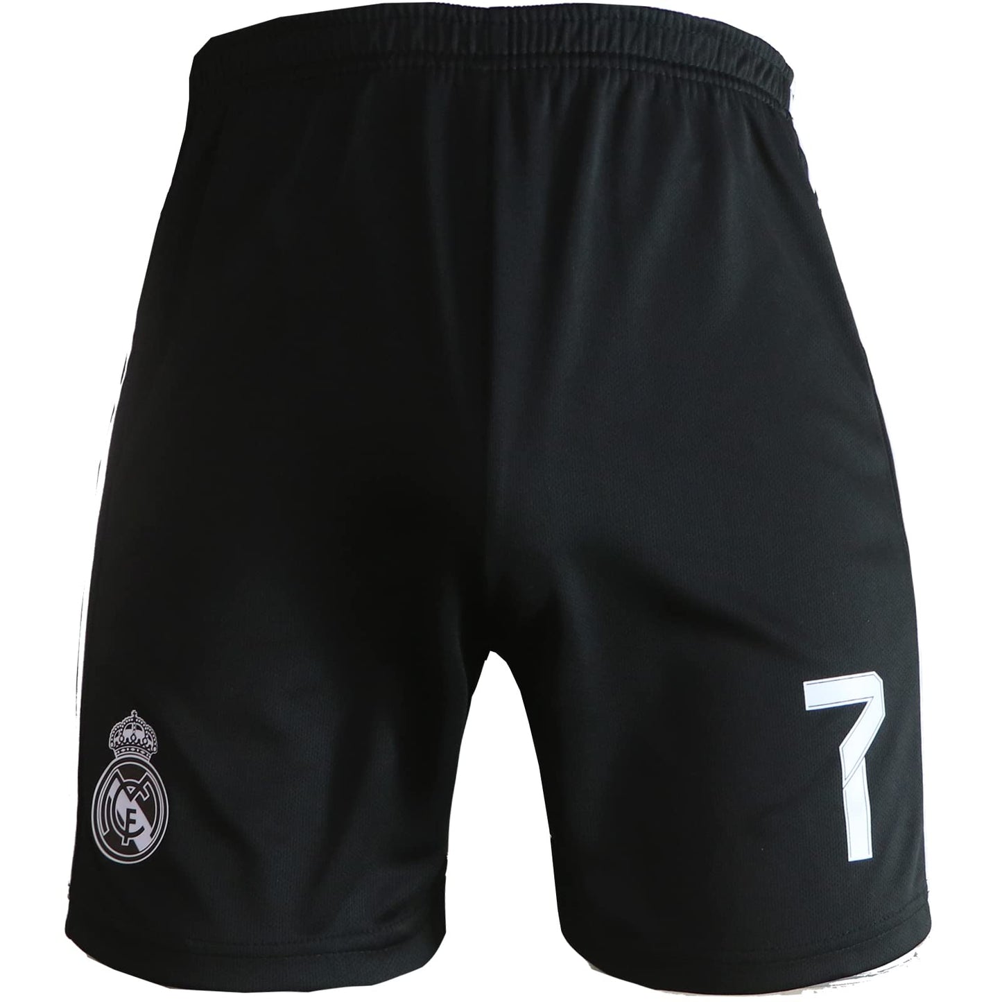 BlackAzat Madrid Home #7 Retro Black Dragon Limited Special Edition Rare Football Kids Jersey Shorts Socks Set Youth Sizes (Black, 28)