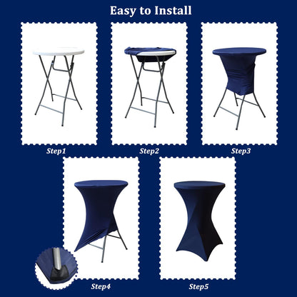 KAYBTNT 3-piece Set Cocktail Table Covers Ø 80 cm, Many Colors, Spandex Stretch Cocktail Table Covers, Reinforcement in the foot area, Elegant Round Tablecloth for Bistro Table Wedding Cocktail Party, Green
