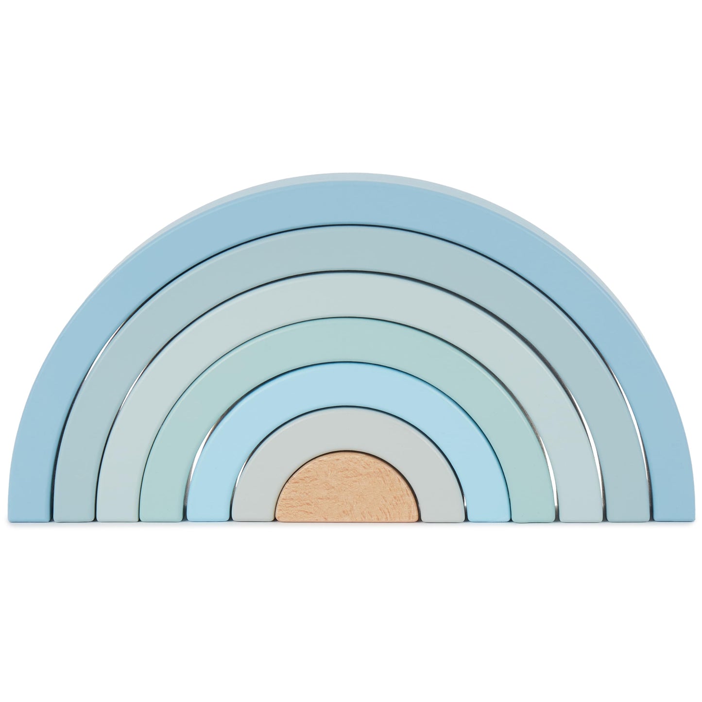 Bieco Wooden Rainbow Baby Blue - Wooden Sorting Toy - Wooden Motor Skills Toy Baby Rainbow Large - Rainbow Building Blocks Wooden Wooden Rainbow Rainbow Stackable Game Stackable Rainbow Rainbow Blue