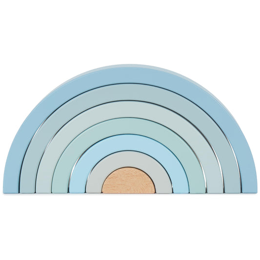 Bieco Wooden Rainbow Baby Blue - Wooden Sorting Toy - Wooden Motor Skills Toy Baby Rainbow Large - Rainbow Building Blocks Wooden Wooden Rainbow Rainbow Stackable Game Stackable Rainbow Rainbow Blue