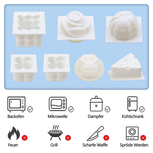 JILERWEAR Silicone Mold 6 Pack Candle Making Kit with Candle Wicks and Wax Melting Pot, for making scented candles, use as home decor.