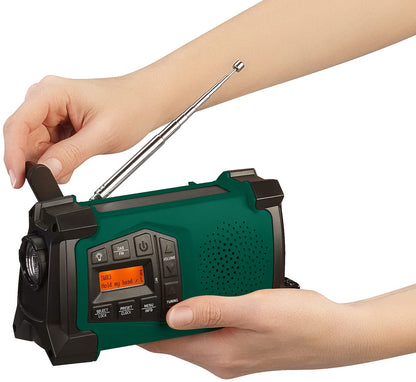 infactory Dynamo Radio: Mobile hand crank radio with DAB+, EWF function, solar panel, LED, USB (radio with hand crank, DAB solar radio, speaker iPad)