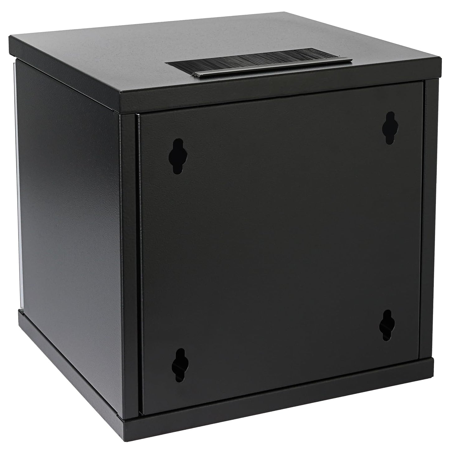 HMF 63406-02 network cabinet, server cabinet 10 inches | 6U | 300mm depth | Fully assembled | Glass door | Black