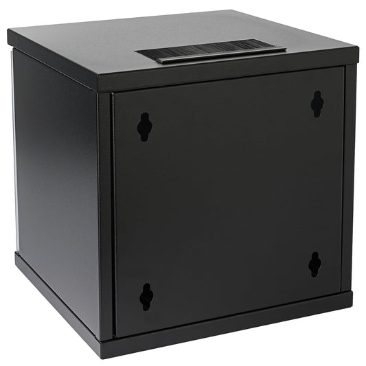 HMF 63406-02 network cabinet, server cabinet 10 inches | 6U | 300mm depth | Fully assembled | Glass door | Black