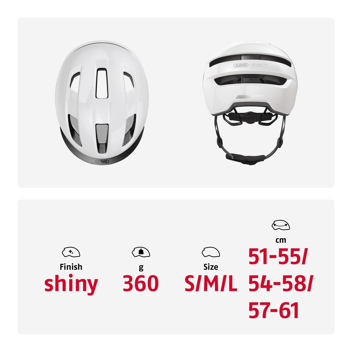 ABUS Bike Helmet PURL-Y - suitable for E-bikes and S-pedelecs - stylish NTA protective helmet for adults and teenagers - White, size M.