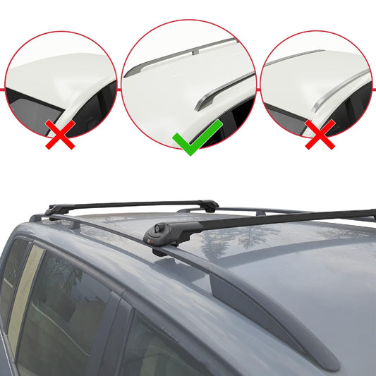acpar Compatible with Dacia Jogger 2021-2025 ACE-1 Roof Rack Cross Bars Black Aluminum 2 Bars