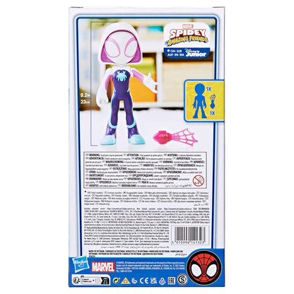Marvel Spidey and His Super Friends 22.5cm Super Size Ghost-Spider Action Figure with Movable Head & Arms, Web Accessories - Preschool Toy for Kids 3 Years and Up - Featured on Disney+