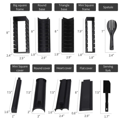 Sushi Maker Kit Plastic Premium Set Sushi Tool Set Sushi Rice Roll Mold DIY Sushi Roller Tool for beginners at home (12 pieces)