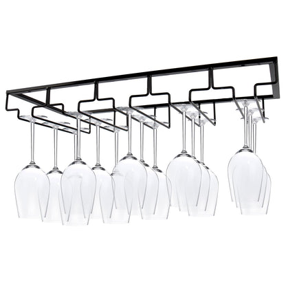 Julymoda Metal Wine Glass Holder Storage Hanging Rack for Home Bar Kitchen Restaurant, 5 rows for 15 glasses.
