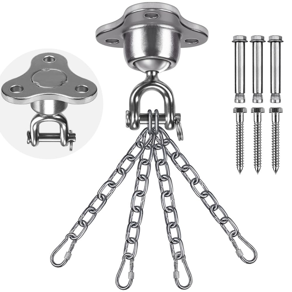 SELEWARE Heavy Bag Hanger, Punching Bag, Ceiling Mount, Quiet Ball, Swivel for Boxing, Muay Thai Training.