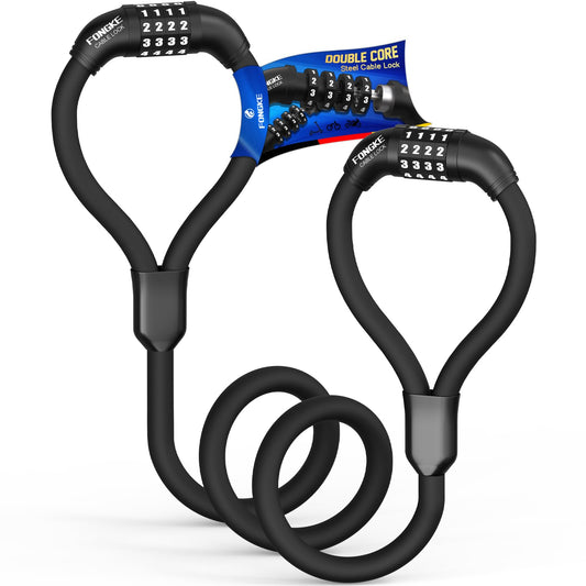 E Scooter lock, Double combination lock with 4-digit code, lock for E Scooter, 105cm/12mm cable lock Waterproof, Anti-theft E Scooter locks, Highly secure bike lock.