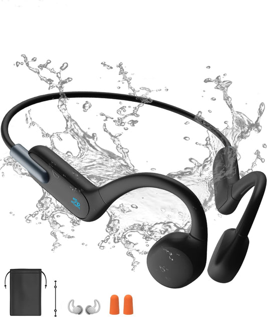 Swimming headphones, bone conduction Bluetooth 5.3, sports 32G storage, IPX8 waterproof, underwater with MP3 player, open ear for running.