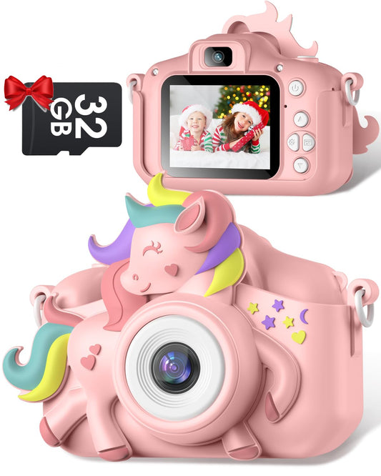 Kids camera, Gofunly Kids Camera 1080P 2.0 inch Screen Camera for Kids with 32GB Card Selfie Digital Camera for 3-12 year old Boys and Girls Christmas Toy