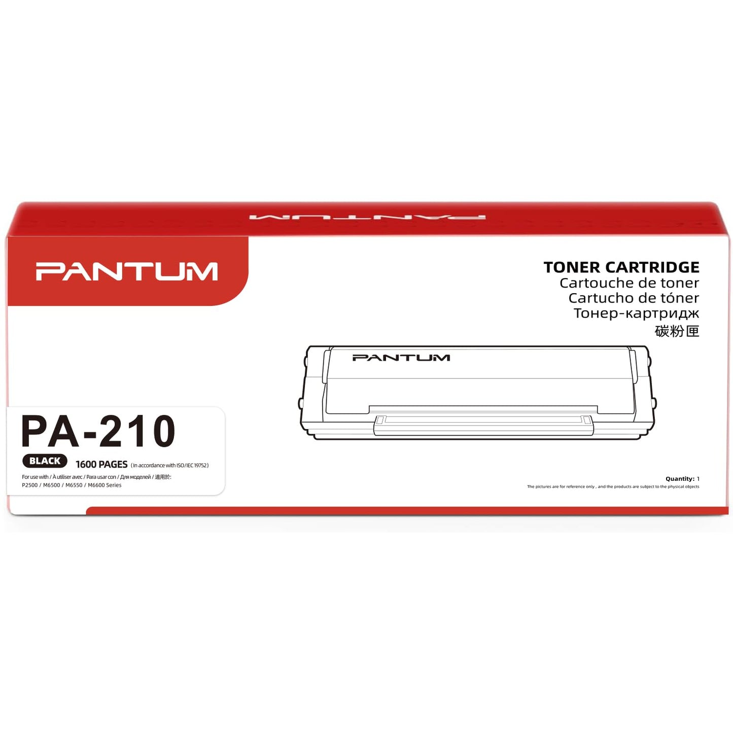 PANTUM PA-210 Original Toner Cartridge Black Laser P2502W P2500W M6500W M6500NW M6508NW M6550NW M6558NW M6800FDW M6808FDW, 1,600 pages