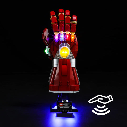 BRIKSMAX 76223 LED Light for Iron Man's Nano Gauntlet (Version with Hand-Swipe Sensor Switch) - Compatible with Marvel Building Blocks Model - Excludes Lego Set