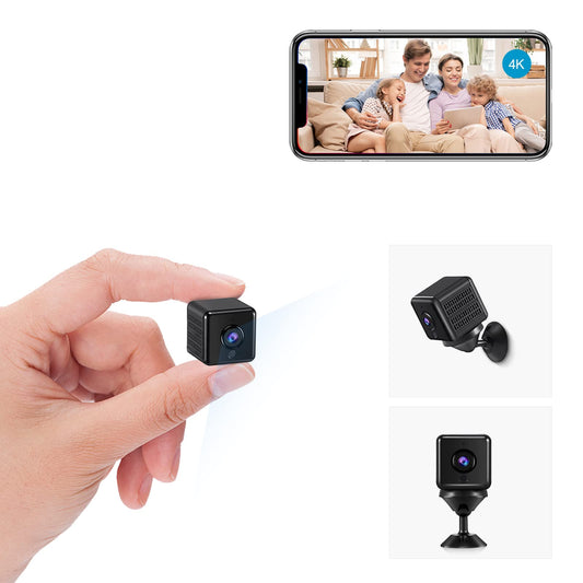 TODAYI 4K HD WiFi Mini Indoor Surveillance Camera Live Transmission Smartphone APP For Micro Camera Indoor With Battery Compact Small Security Camera With Motion Detection Night Vision