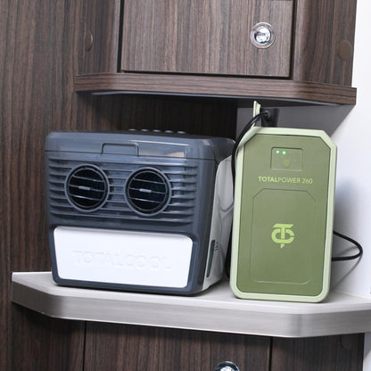TOTALCOOL 3000 - Portable evaporative air cooler 12 V/24 V/AC - Caravan - Motorhome - Boating - Fishing