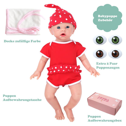 IVITA Full Body Silicone Reborn Baby Doll Newborn Real Doll Handmade Blue Eyes Soft Baby Girl Doll (WG1519-48cm-3791g-Girl)