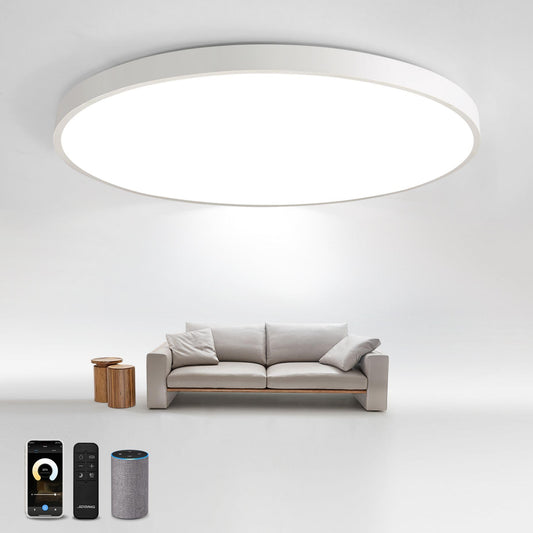 54W LED Ceiling Light Dimmable with Remote Control 3000K-6500K Ultra Thin Ø50x4CM Flat Round Ceiling Lamp compatible with Alexa Google Home Wifi Light for Living Room Bedroom