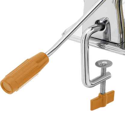 MONZANA® Manual Pasta Maker Stainless Steel 9 different dough thicknesses 2 dough rollers table clamp crank Spaghetti ribbon noodles lasagna kitchen pasta silver