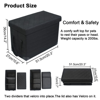 GOYJOY Dog Seat Extender for SUV, Truck, Sedan, front and back seat extension with storage, can hold up to 90kg, for large, small, medium pets.