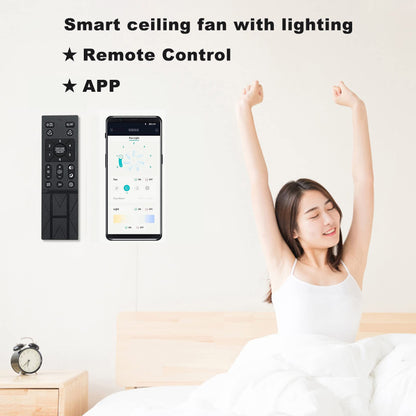 LED ceiling fan with lighting, 48W dimmable ceiling light with fan remote control APP 3 color temperature 6 speeds Quiet ceiling fan for bedroom living room dining room (White, 70cm)